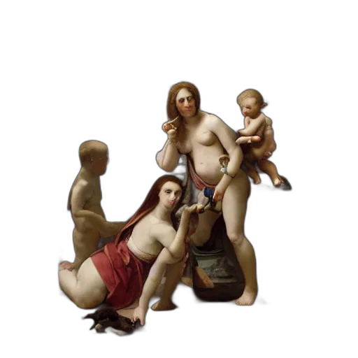 concept art, oil painting, photorealistic, 3d render transparent PNG cut-out