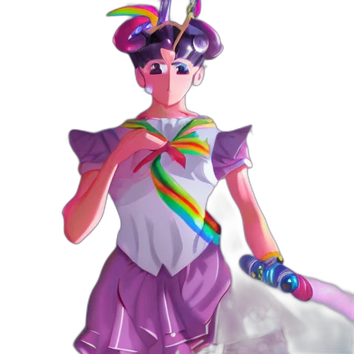 staff, dress, concept art, vaporwave, 3d render, fantasy art, pastel, colorful transparent PNG cut-out