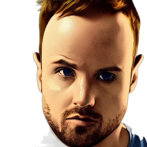 face, photorealistic, cartoon, concept art, comic book art, blue, jesse, pinkman transparent PNG cut-out