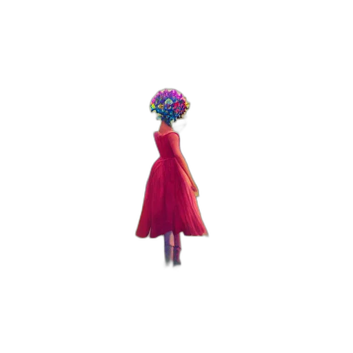 dress, umbrella, flower, staff transparent PNG cut-out
