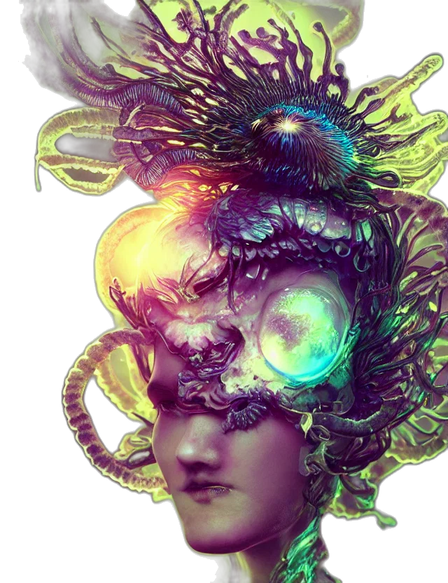 mask, crown, face, creature transparent PNG cut-out