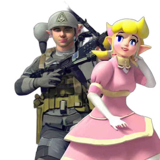 weapon, dress, hat, concept art, 3d render, pixel art, vaporwave, pastel transparent PNG cut-out