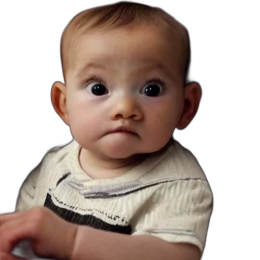 face, creature, photorealistic, 3d render, oldest, looking, baby, ever transparent PNG cut-out