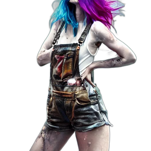 dress, weapon, staff, hair, concept art, cyberpunk, fantasy art, photorealistic transparent PNG cut-out