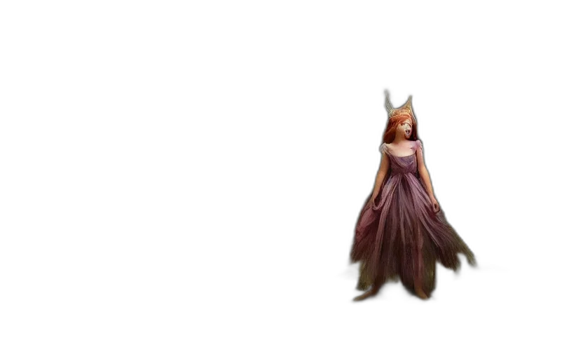 dress, creature, hair, dragon transparent PNG cut-out