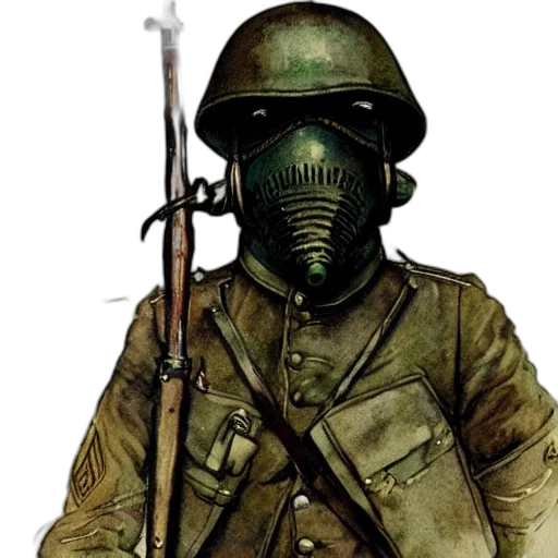 mask, weapon, staff, jacket transparent PNG cut-out