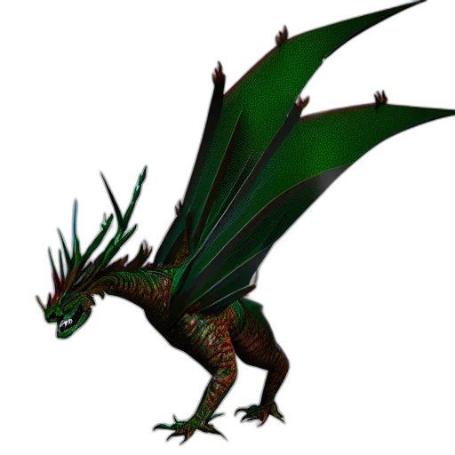 dragon, staff, creature, animal, 3d render, concept art, fantasy art, pixel art transparent PNG cut-out