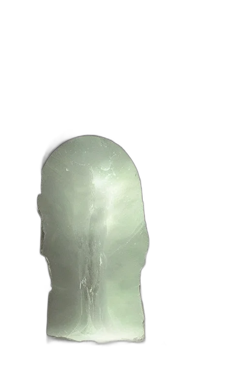face, bottle, mask, hat, 3d render, photorealistic, vaporwave, green transparent PNG cut-out