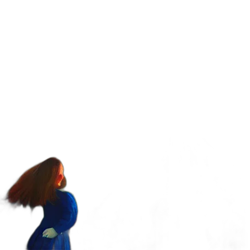 dress, hair, robot, staff transparent PNG cut-out