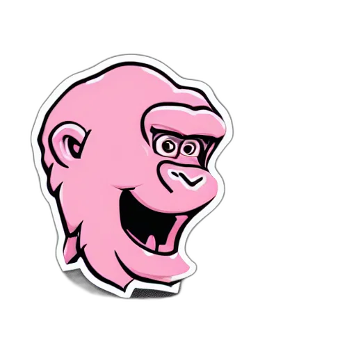 creature, face, 3d render, cartoon, concept art, pink, vector, logo transparent PNG cut-out