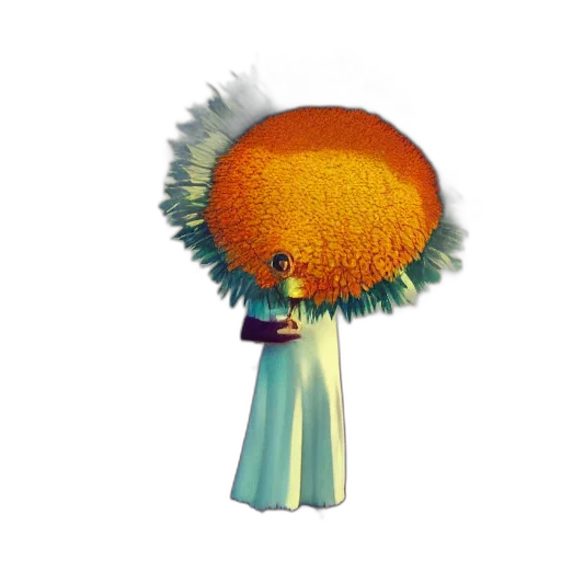 flower, hat, crown, umbrella, concept art, 3d render, fantasy art, watercolor transparent PNG cut-out