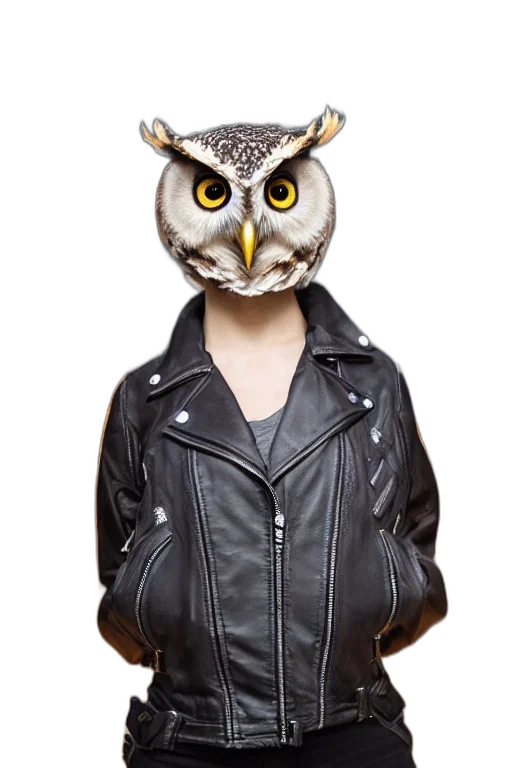 jacket, mask, animal, face, photorealistic, 3d render, concept art, front transparent PNG cut-out