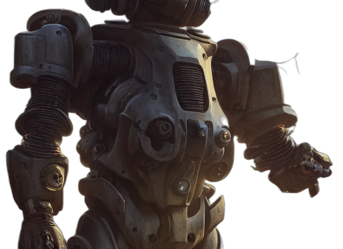 robot, weapon, face, concept art, 3d render, cyberpunk, photorealistic, highly transparent PNG cut-out