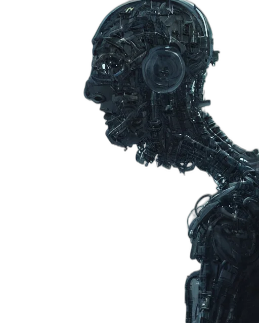 robot, face, cyberpunk, concept art transparent PNG cut-out