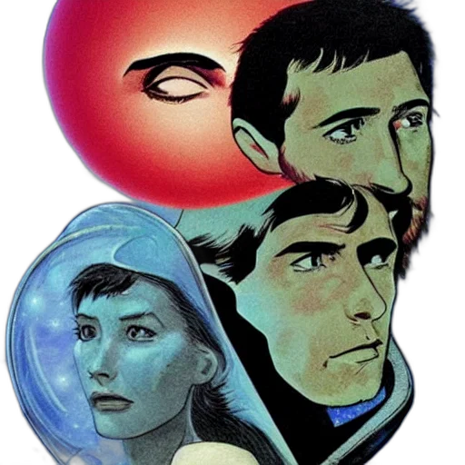 mask, face, comic book art, concept art, fantasy art, vaporwave, outer space, underwater transparent PNG cut-out