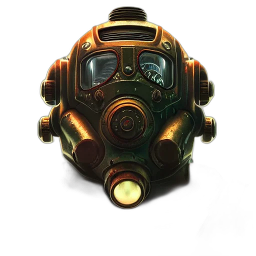 mask, robot, face, weapon, concept art, 3d render, cyberpunk, pixel art transparent PNG cut-out