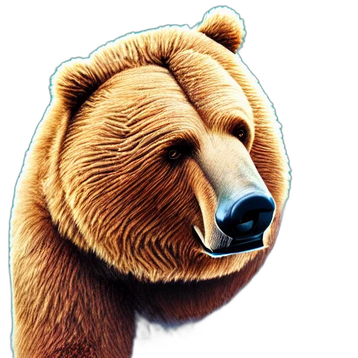 animal, face, 3d render, photorealistic, concept art, guru, bear transparent PNG cut-out