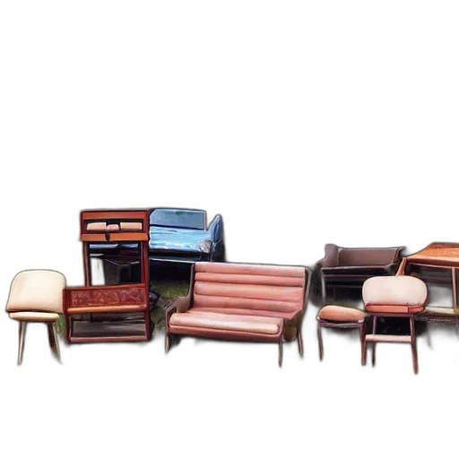 furniture, 3d render, earth tones, side, road transparent PNG cut-out