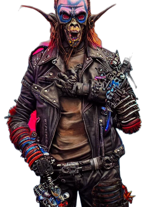 jacket, robot, weapon, face transparent PNG cut-out