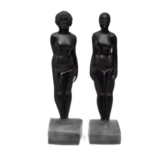 3d render, black, obsidian, pillar, made, out, human, shapes transparent PNG cut-out