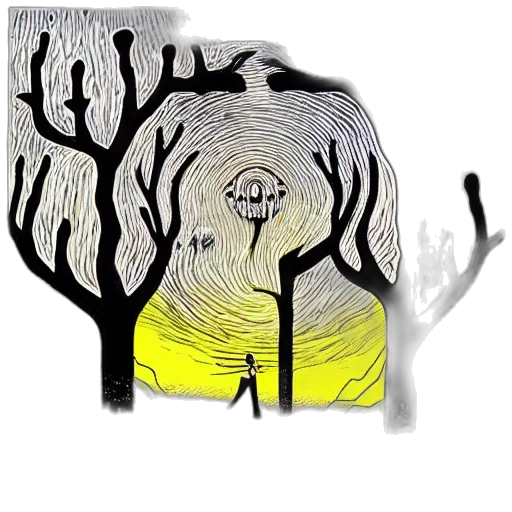 tree, hair, mask, creature transparent PNG cut-out