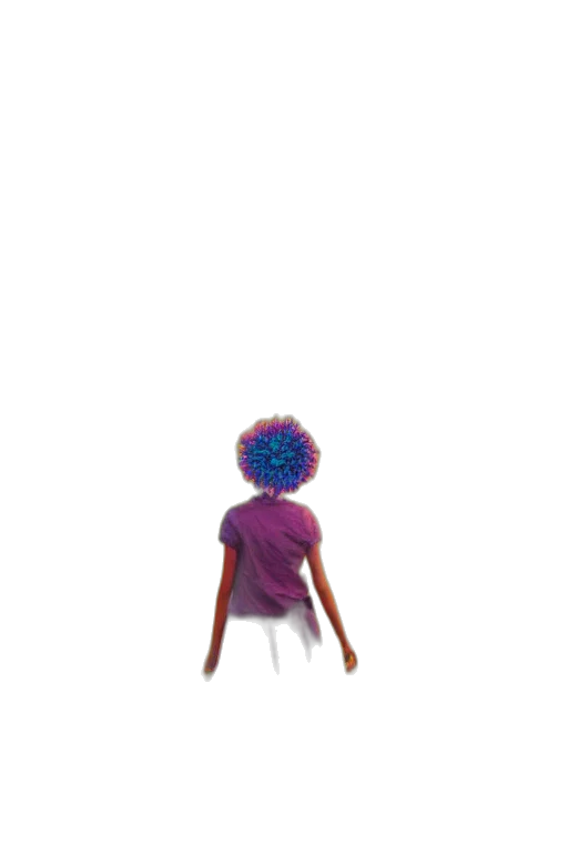 hair, staff, dress, creature transparent PNG cut-out