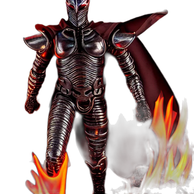 robot, concept art, fantasy art, comic book art, 3d render, fire, red, hell transparent PNG cut-out