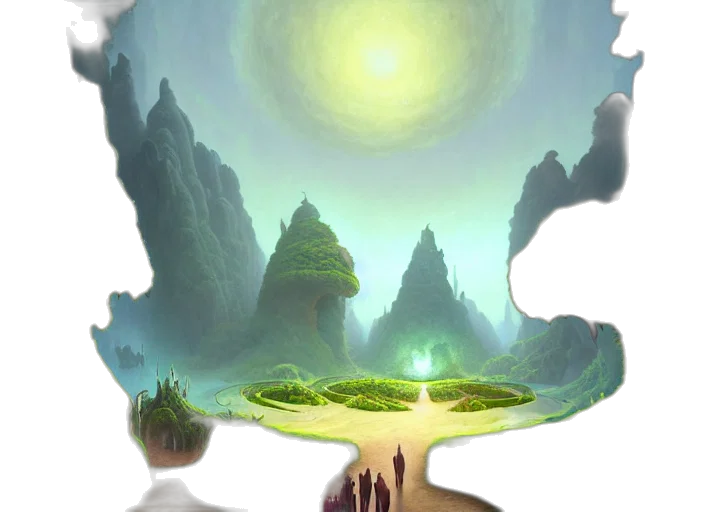 concept art, fantasy art, 3d render, photorealistic, forest, fog, outer space, underwater transparent PNG cut-out