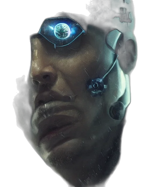 robot, face, mask, staff transparent PNG cut-out