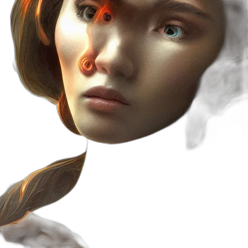 face, mask, robot, crown, concept art, photorealistic, fantasy art, 3d render transparent PNG cut-out