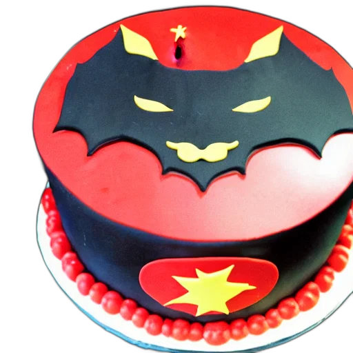 3d render, chinese, bat, superhero, birthday, cake, kodak, film transparent PNG cut-out
