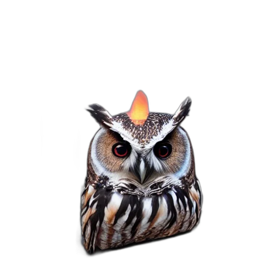 jewelry, animal, crown, hat, 3d render, photorealistic, owl, shape transparent PNG cut-out