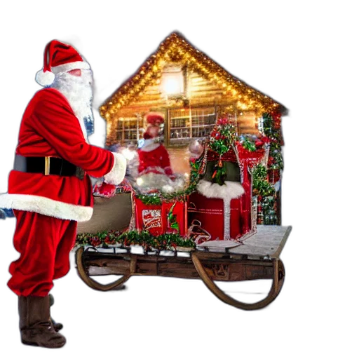 santa, claus, real, workshop transparent PNG cut-out