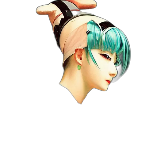 mask, hair, crown, hat, vaporwave, photorealistic, pixel art, cyberpunk transparent PNG cut-out