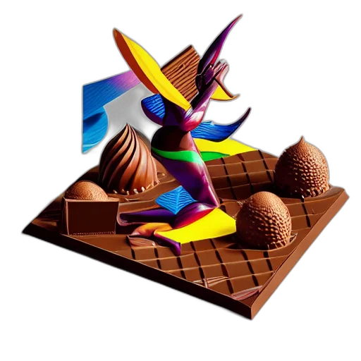 food, 3d render, vaporwave, photorealistic transparent PNG cut-out