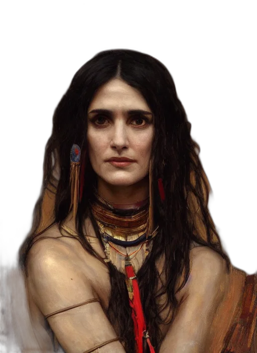 face, jewelry, staff, hair, fantasy art, concept art, photorealistic, oil painting transparent PNG cut-out