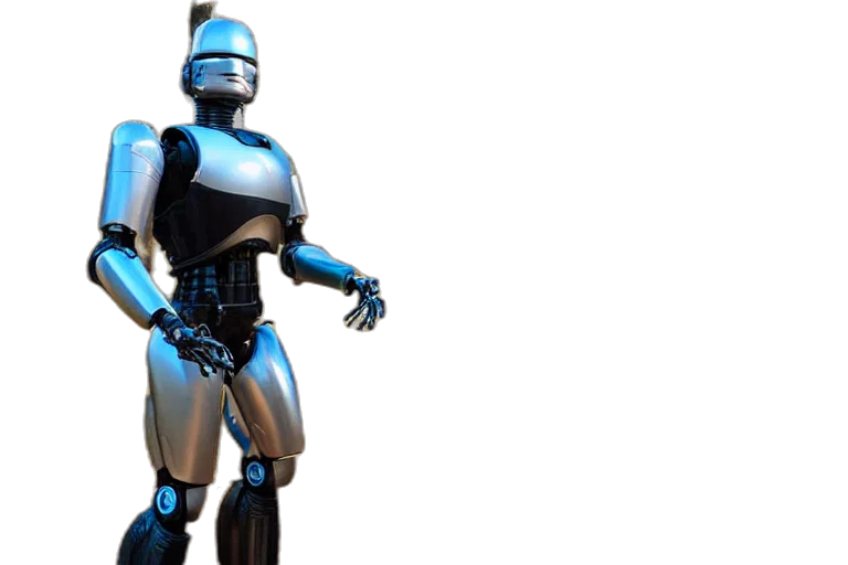 robot, 3d render, concept art, cyberpunk, real, life, robocop, ultra transparent PNG cut-out