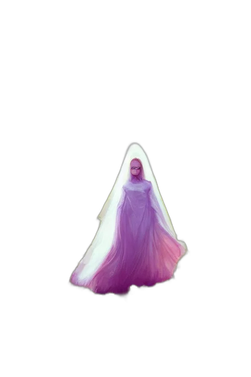 dress, creature, hair, mask, concept art, 3d render, vaporwave, fantasy art transparent PNG cut-out