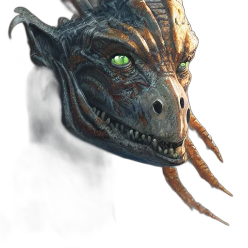 dragon, mask, creature, face transparent PNG cut-out