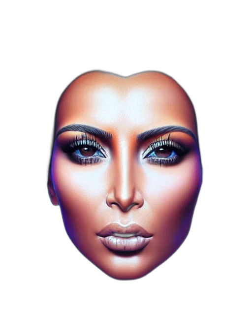 face, mask, crown, robot, photorealistic, 3d render, vaporwave, cartoon transparent PNG cut-out