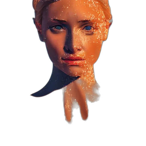mask, face, creature, hair, photorealistic, 3d render, oil painting, concept art transparent PNG cut-out