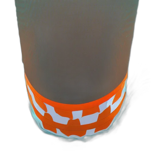 bottle, crown, hat, dress, 3d render, orange, white, striped transparent PNG cut-out