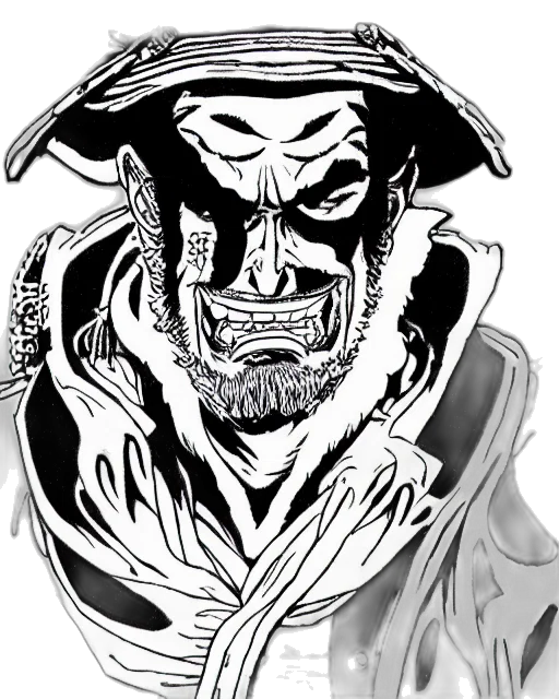face, mask, staff, comic book art, cartoon, concept art, pencil sketch, highly transparent PNG cut-out