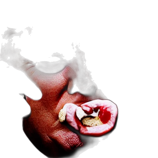 food, dragon, mask, flower, photorealistic, 3d render, concept art, fire transparent PNG cut-out