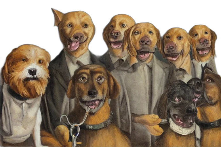 staff, animal, oil painting, photorealistic transparent PNG cut-out