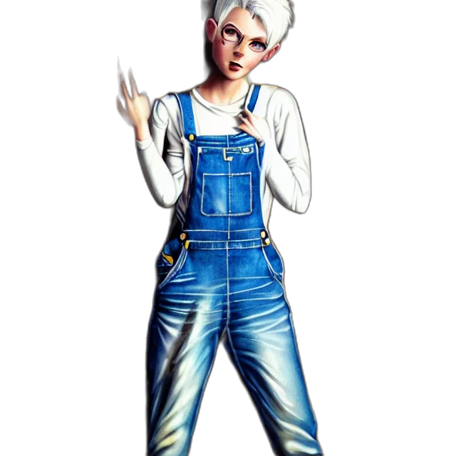 jacket, cartoon, concept art, pixel art, comic book art, full, body, pose transparent PNG cut-out