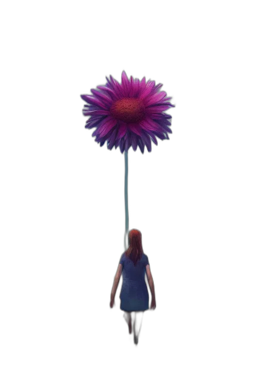 flower, umbrella, staff, dress transparent PNG cut-out