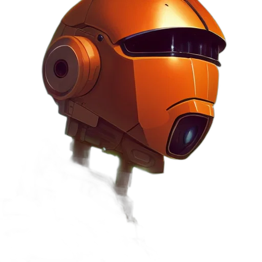 robot, mask, weapon, face, concept art, 3d render, cyberpunk, fantasy art transparent PNG cut-out