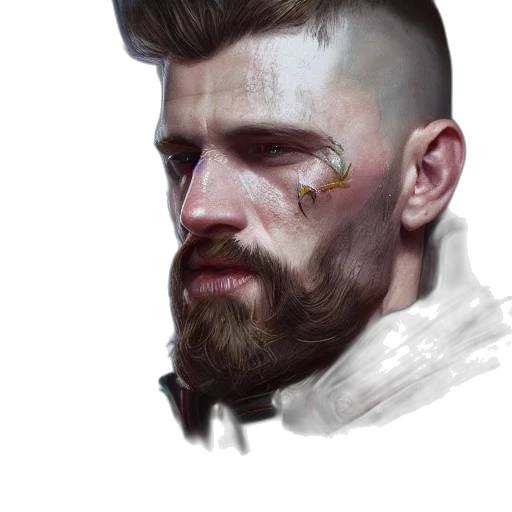 face, concept art, cyberpunk, fantasy art, photorealistic, dark, portrait, russian transparent PNG cut-out