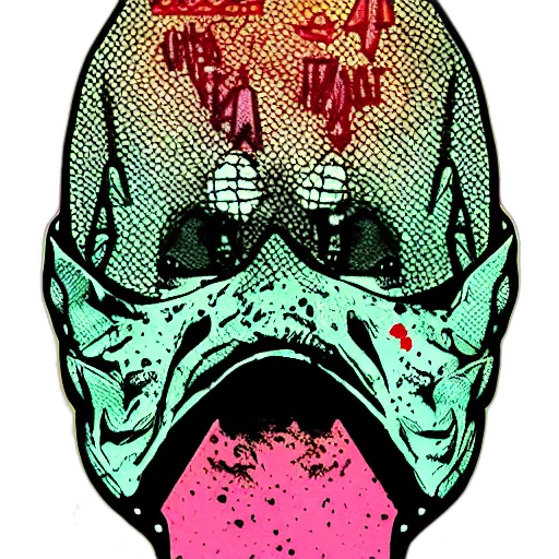 mask, face, creature, robot, comic book art, concept art, cyberpunk, pixel art transparent PNG cut-out
